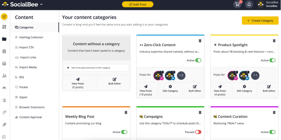 SocialBee IO Jobs: Content Categorizing