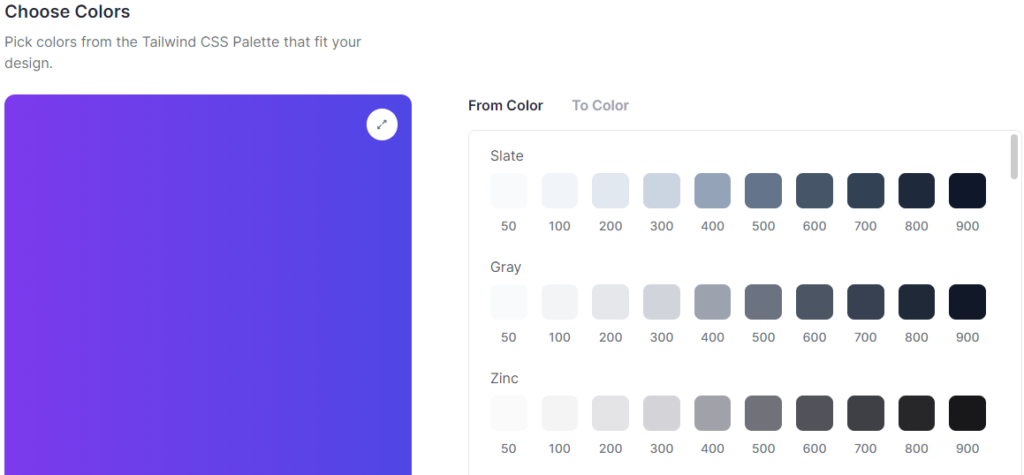 Tailwind CSS Gradient Generator: Simple Gradient