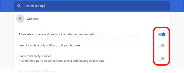 SEMrush cookies Search Settings