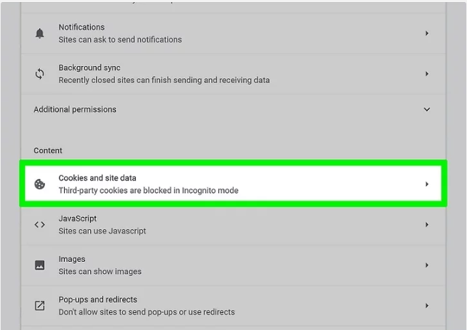 SEMrush cookies: Cookies and Site Data