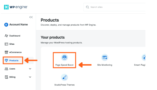 WP Engine status: Page speed boost