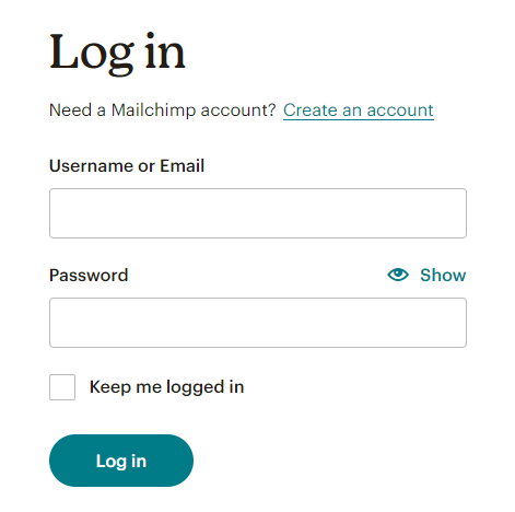 Mailchimp Login: Login Page