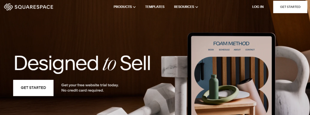 Wix vs Squarespace for entrepreneurs: Squarespace homepage