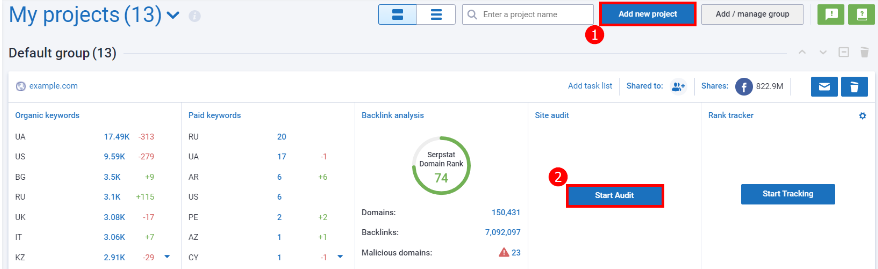 SEMrush vs Serpstat: Serpstat aite audit