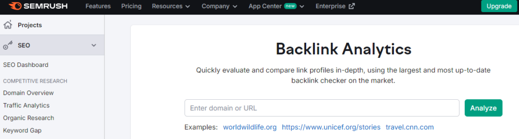 SEMrush vs Serpstat: Semrush Backlink Analysis