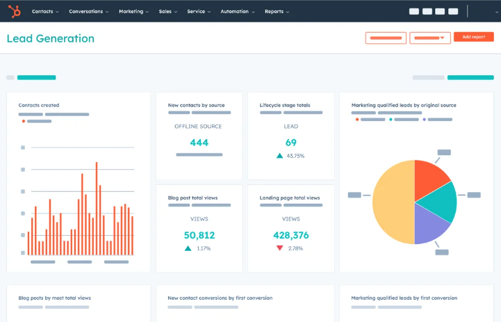  Grandstream Wave app HubSpot integration: Hubspot dashboard