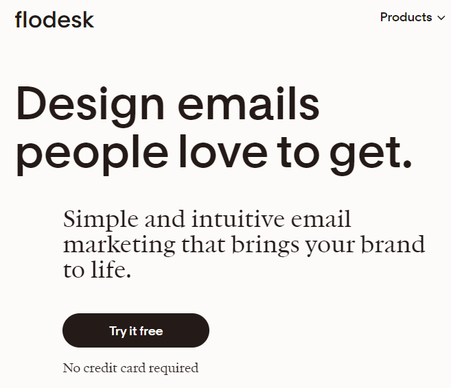 Flodesk vs Mailchimp; Flodesk interface