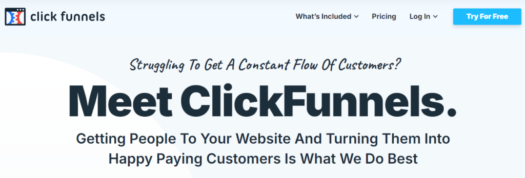 Pipeline Pro vs ClickFunnels: Clickfunnels interface