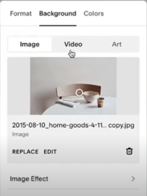 Squarespace background video best format: Squarespace video option