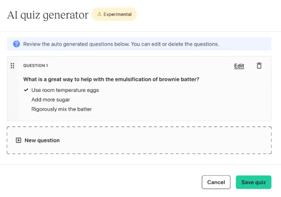 how to add a checkbox in Teachable: Teachable AI quiz generator