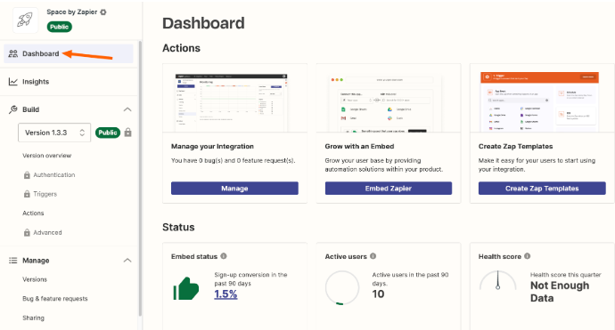 Stripe ActiveCampaign Zapier:  Zapier dashboard