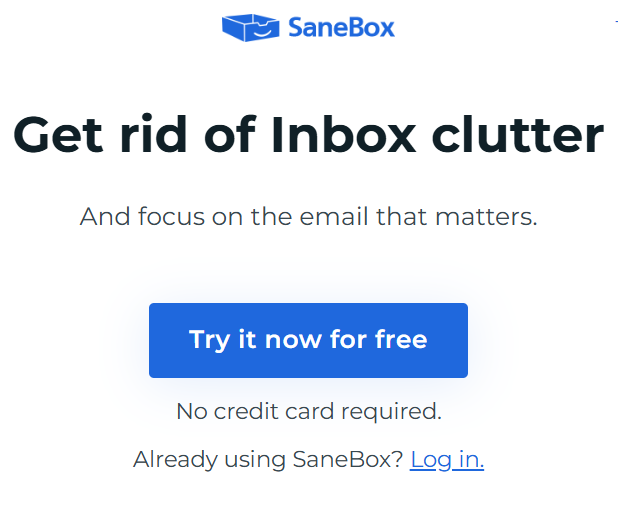 SaneBox HubSpot: Sanebox interface