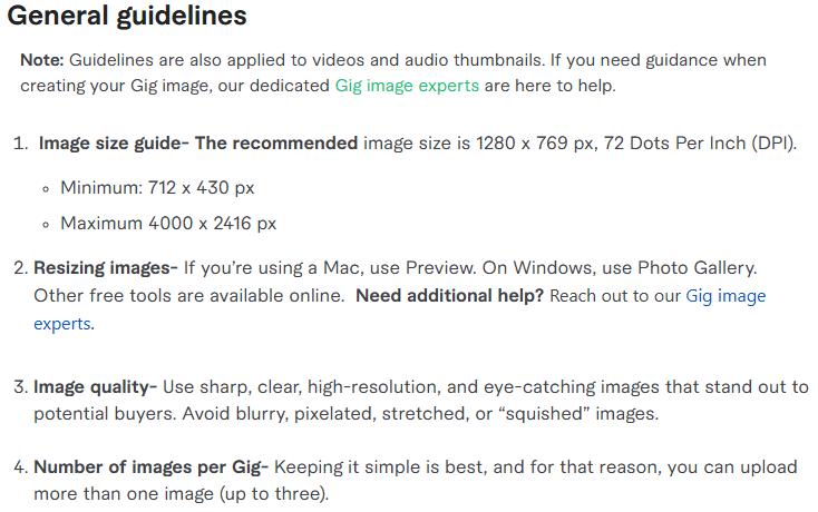 Fiverr Job Search Gig Image: Fiverr guidelines for gig image