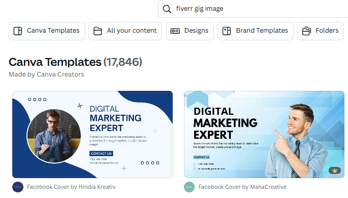 Fiverr Job Search Gig Image: Make fiverr gig image on canva