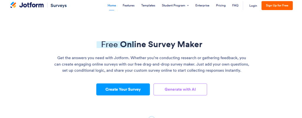 Jotform pricing: Online survey maker