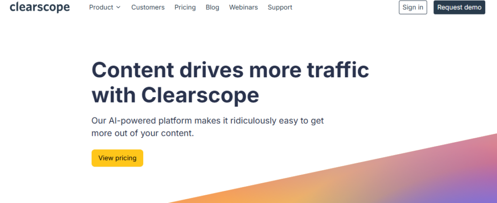 AI SEO Tools Scale Agile Solutions: Clearscope interface