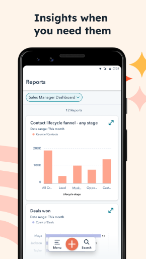  HubSpot login:  Hubspot mobile app insights