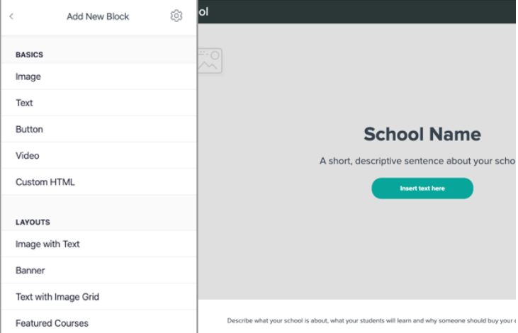 Does Teachable have landing pages: Hompage landing page settings