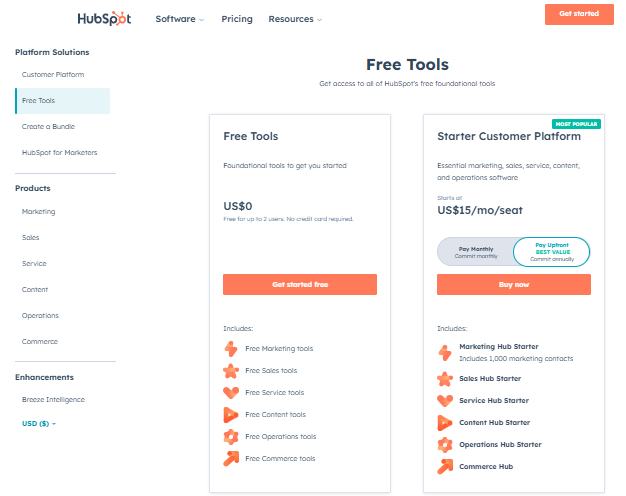 HubSpot Email Marketing Free Plan: Hubspot free tools