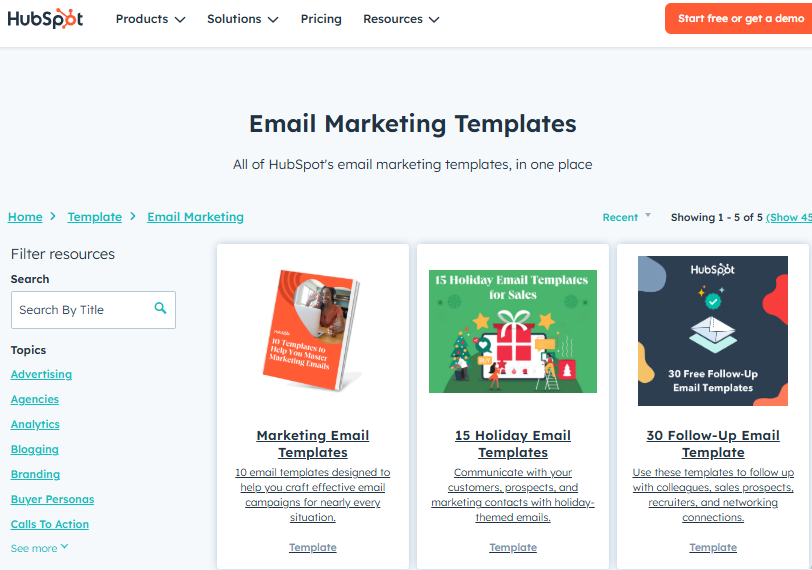 HubSpot Email Marketing Free Plan: Hubspot email marketing templates