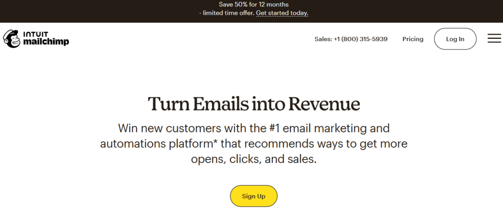 Bulk Email Marketing Software: Mailchimp interface