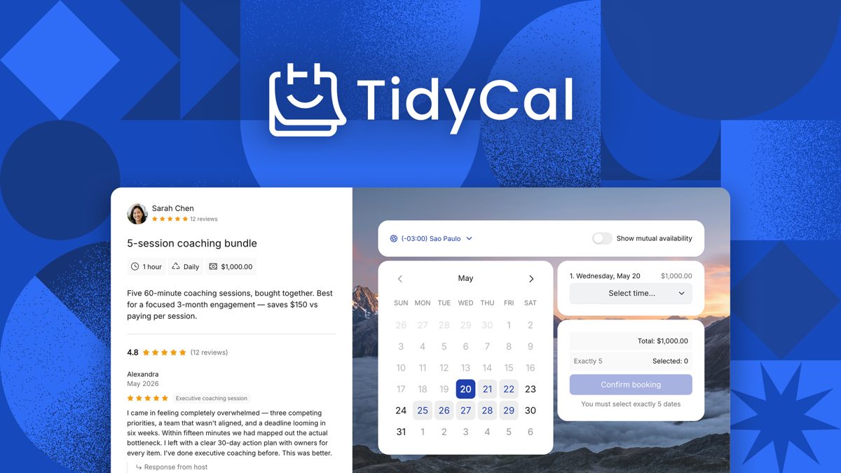 TidyCal review - AppSumo lifetime deal scheduling tool